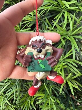 Warner Bros. Taz Holiday Ornament in Brown, Red & Green